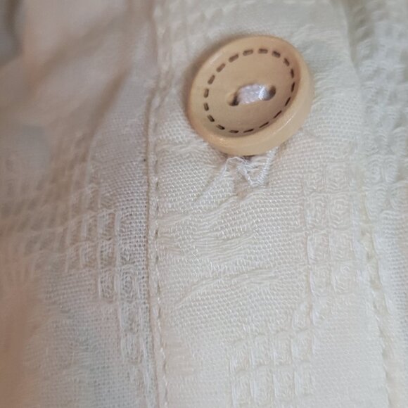 Cream Ruffled Button Up Blouse - Picture 3 of 4